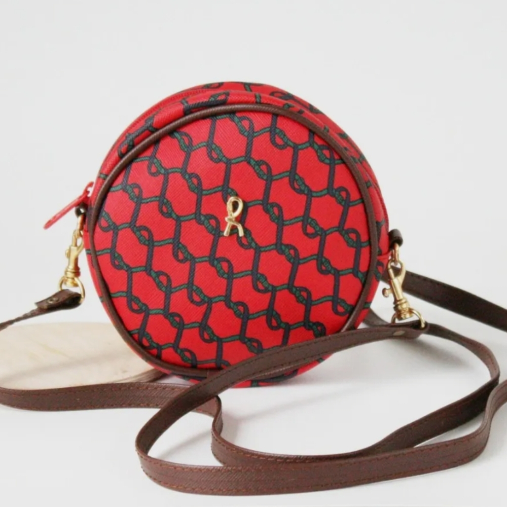 Roberta Di Camerino Red Round Crossbody